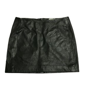 Sezane Jupe Harlow Noir Black Leather Mini Skirt